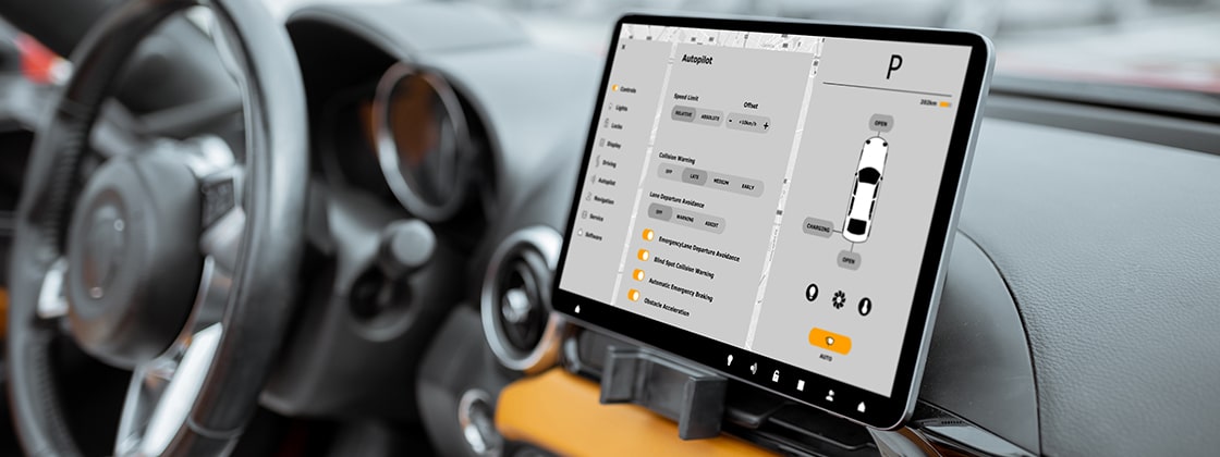 pantalla dentro de coche