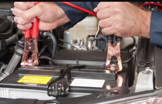 hands on car battery