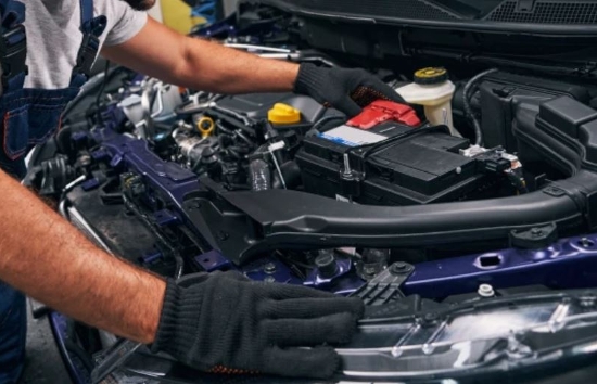 hands on car battery